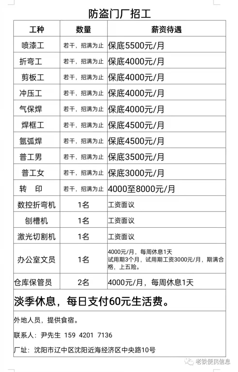 迁安招工最新信息，白班全面解析概览