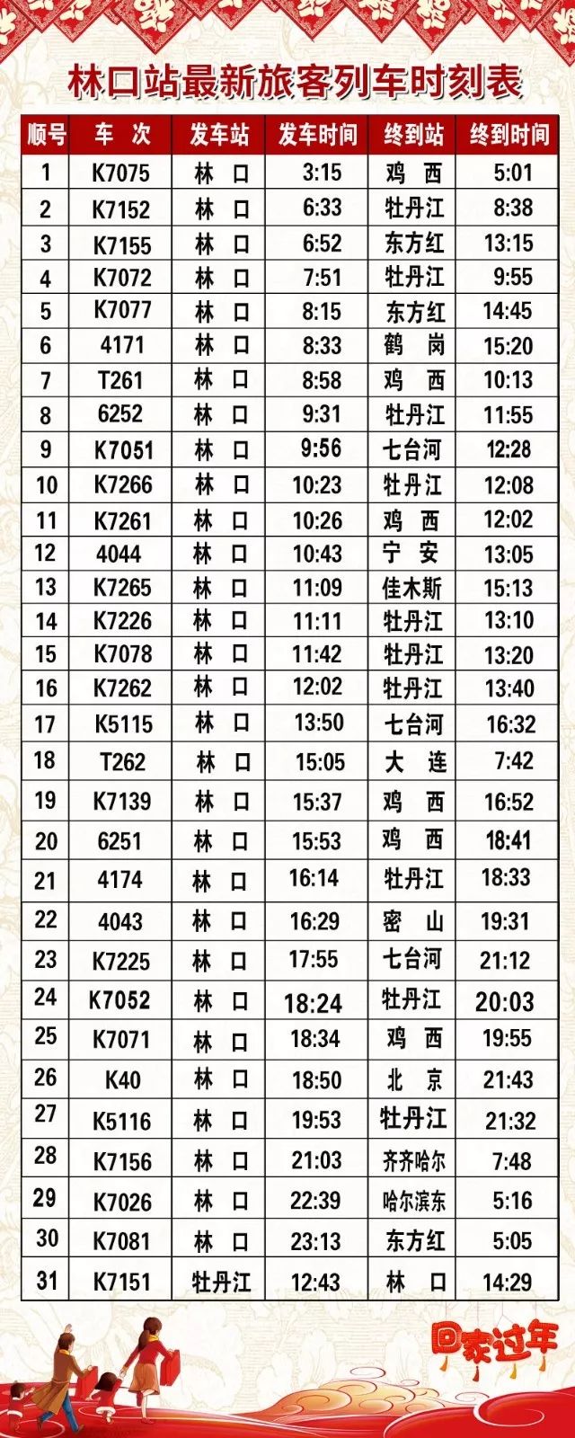 铁力最新列车时刻表概览