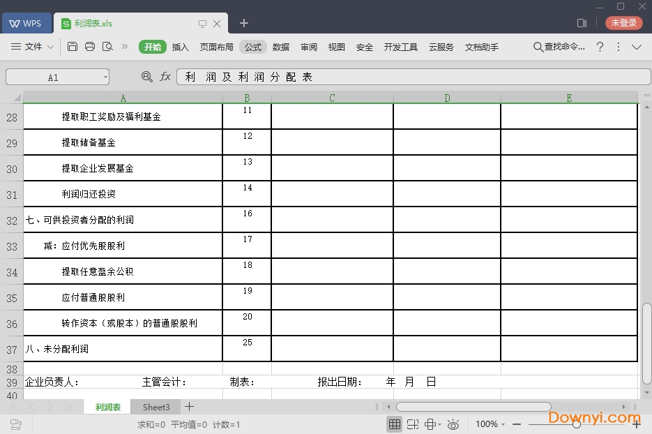 最新利润表模板，企业决策核心工具